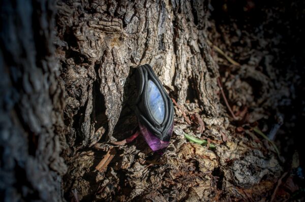 Collar amatista con piedra luna
