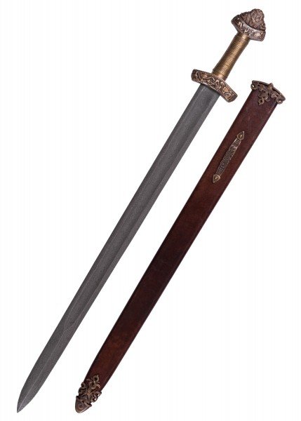 Espada vikinga de Dybäck con vaina, acero de Damasco
