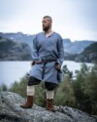 wikinger-leinentunika-halvar-blaugrau